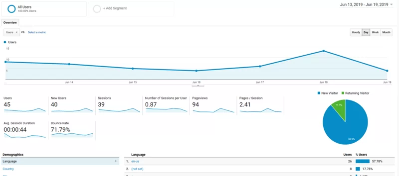 Google Analytics Audience